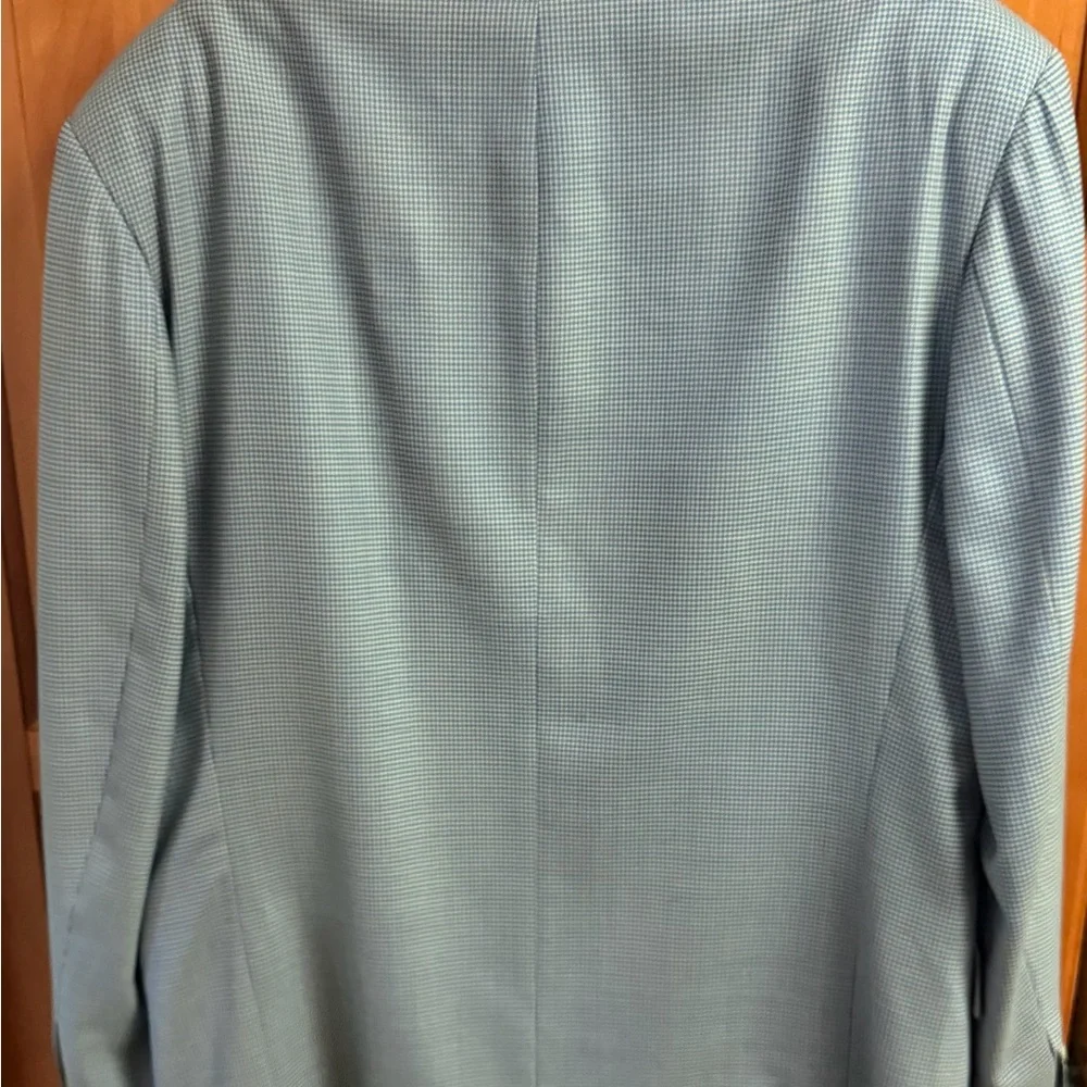 Hugo Boss Corleone 100% Wool Sport Coat Blazer BlueTan Micro Houndstooth Mens44R - Picture 7 of 10